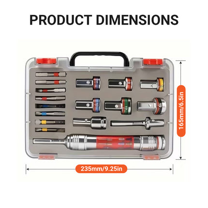 17PCS Extended Impact Wrench Set Multi Function Socket Adapter for Car Repair