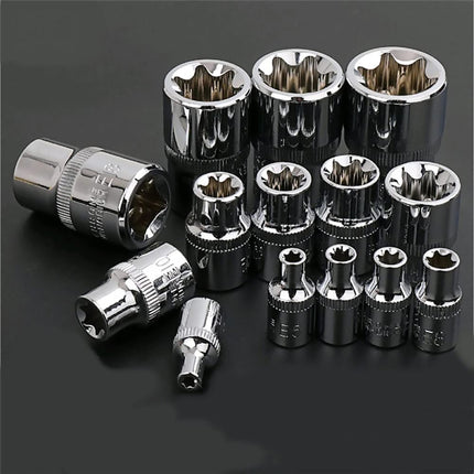 19PCS 1/2 Inch Drive Metric Hex Socket Set CRV Steel Hand Tools for Car Repair