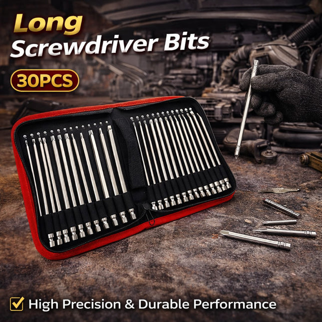 30Pcs 150mm Screwdriver Bit Set Power Tool Accessory Kit For Home Repair Use
