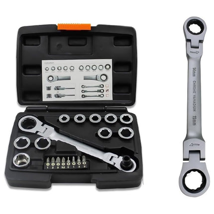 36PCS Flex Head Ratchet Wrench Set Standard Combination Spanner Car Repair Use