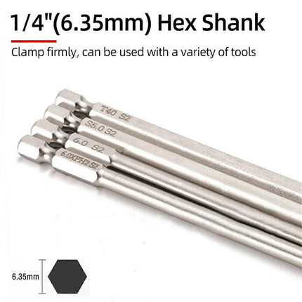 30Pcs 150mm Screwdriver Bit Set Power Tool Accessory Kit For Home Repair Use
