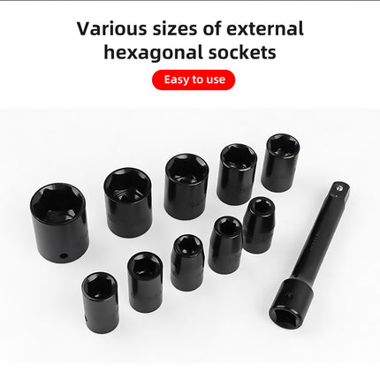 17PCS Industrial Impact Wrench 1/2 Inch High Torque with Sockets Case Car Repair