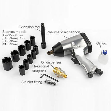17PCS Industrial Impact Wrench 1/2 Inch High Torque with Sockets Case Car Repair