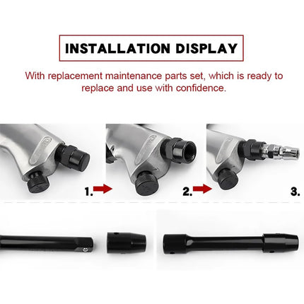 17PCS Industrial Impact Wrench 1/2 Inch High Torque with Sockets Case Car Repair