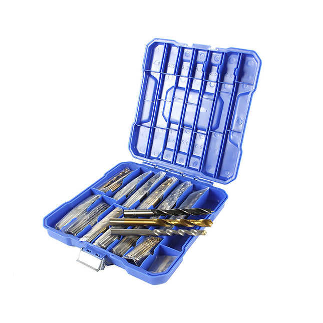 130PCS Titanium Alloy and Carbon Steel Drill Bit Kit for Wood Metal Plastic DIY