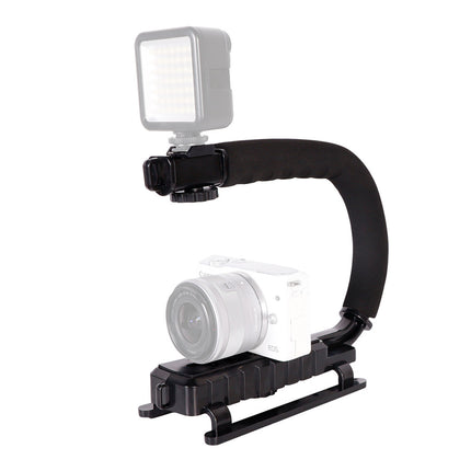 U Shaped Camera Stabilizer Rig For DSLR Video Shooting with Flash Mount Hot Shoe