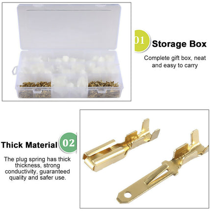 380PCS Motorcycle Electric Vehicle Wire Connector Kit 2/3/4/6 Pin 2.8mm Terminal
