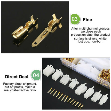 380PCS Motorcycle Electric Vehicle Wire Connector Kit 2/3/4/6 Pin 2.8mm Terminal
