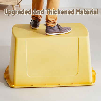 Yellow Cat Litter Box Semi Enclosed Large Extra Height Toilet with High Sides