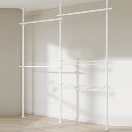 Modular Floor-Standing Clothes Rack Adjustable Height for Home Clothes Storage