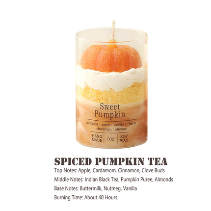 Scented Candle Cup Pumpkin Aroma Gift Jar 120g Orange Home Decoration Candle