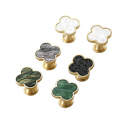 Four Leaf Clover Cabinet Handle Single Hole Vintage Pull for Drawer Door Closet