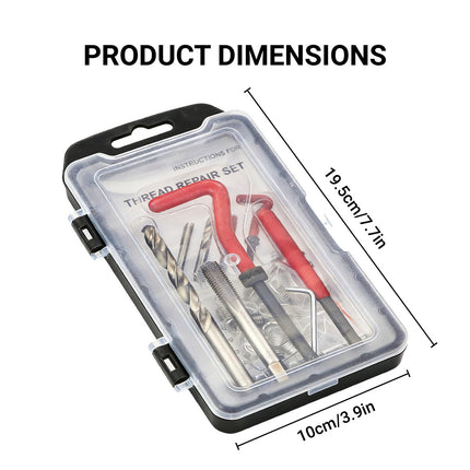 15PCS Car Thread Repair Tool Set M14x1.25 Helical Insert Tap Installation Kit