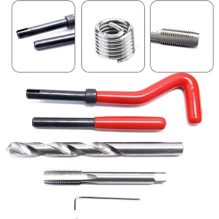 15PCS Car Thread Repair Tool Set M14x1.25 Helical Insert Tap Installation Kit