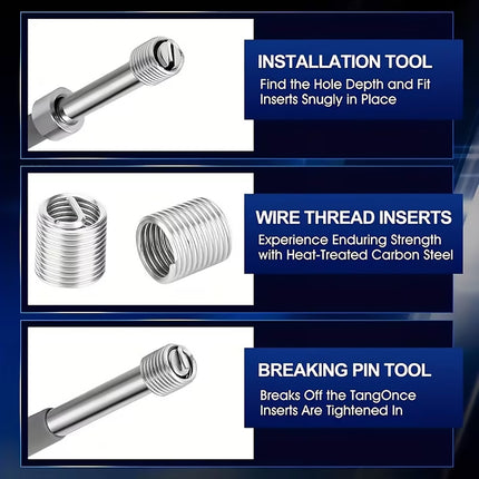 15PCS Car Thread Repair Tool Set M14x1.25 Helical Insert Tap Installation Kit