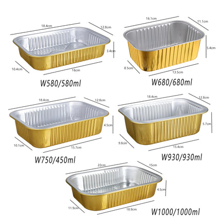 50PCS Thickened Round Aluminum Foil Containers with Plastic Lids