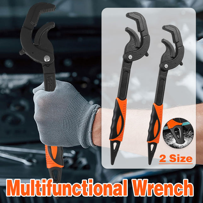 Pipe Wrench Quick Adjust Spanner Multi Functional Water Pipe Tool Heavy Duty