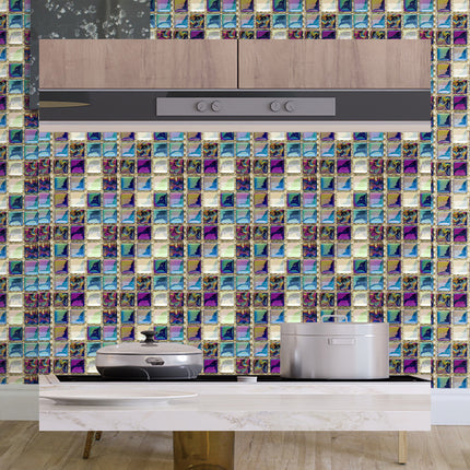 30PCS Waterproof Stainproof Wall Floor Tile Sticker Self Adhesive Renovation