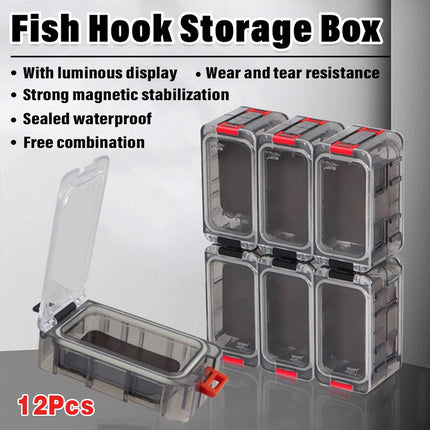 Luminous Fishing Accessory Box Multi Compartment Hook Storage Tackle Case