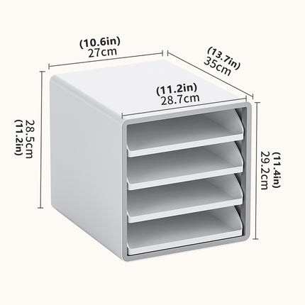 4 Tier A4 Drawer File Cabinet Office Desk Document Organizer Storage Box Files