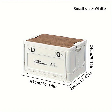 Folding Storage Box With Side Door And Wheels Outdoor Camping Equipment Carrier