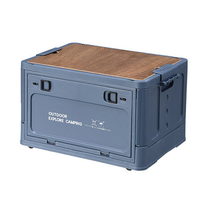 Folding Storage Box With Side Door And Wheels Outdoor Camping Equipment Carrier