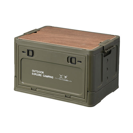 Folding Storage Box With Side Door And Wheels Outdoor Camping Equipment Carrier
