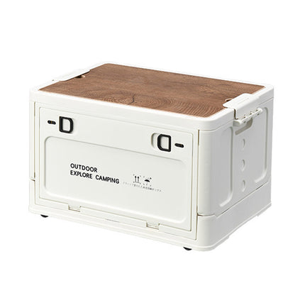 Folding Storage Box With Side Door And Wheels Outdoor Camping Equipment Carrier