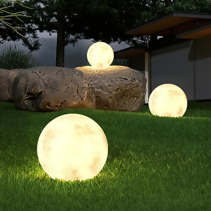 Solar Landscape Lights Moon Shaped Outdoor Garden Decor LED Waterproof Durable