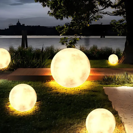 Solar Landscape Lights Moon Shaped Outdoor Garden Decor LED Waterproof Durable