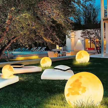 Solar Landscape Lights Moon Shaped Outdoor Garden Decor LED Waterproof Durable