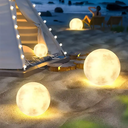 Solar Landscape Lights Moon Shaped Outdoor Garden Decor LED Waterproof Durable