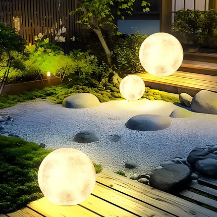 Solar Landscape Lights Moon Shaped Outdoor Garden Decor LED Waterproof Durable