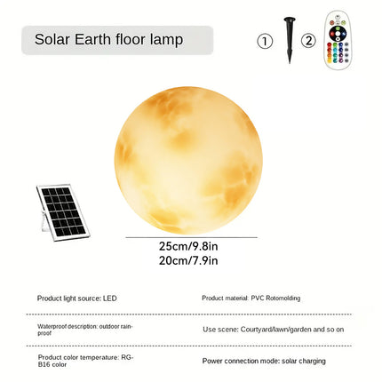 Solar Landscape Lights Moon Shaped Outdoor Garden Decor LED Waterproof Durable