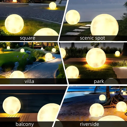 Solar Landscape Lights Moon Shaped Outdoor Garden Decor LED Waterproof Durable