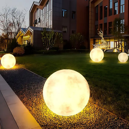 Solar Landscape Lights Moon Shaped Outdoor Garden Decor LED Waterproof Durable