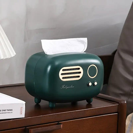 Vintage Radio Tissue Box Household Tissue Holder Drawing Case Home Organizer