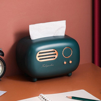 Vintage Radio Tissue Box Household Tissue Holder Drawing Case Home Organizer