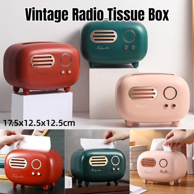 Vintage Radio Tissue Box Household Tissue Holder Drawing Case Home Organizer