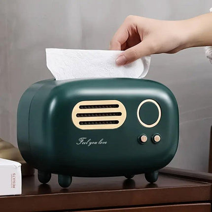 Vintage Radio Tissue Box Household Tissue Holder Drawing Case Home Organizer