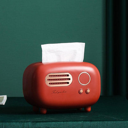 Vintage Radio Tissue Box Household Tissue Holder Drawing Case Home Organizer