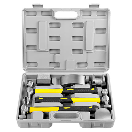 7PCS Automotive Body Repair Hammer Kit Handle Chisel Mallet Dent Remove Tool