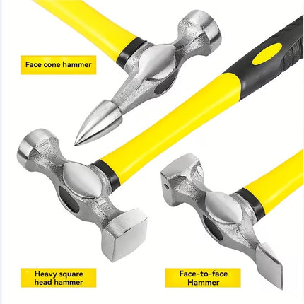 7PCS Automotive Body Repair Hammer Kit Handle Chisel Mallet Dent Remove Tool