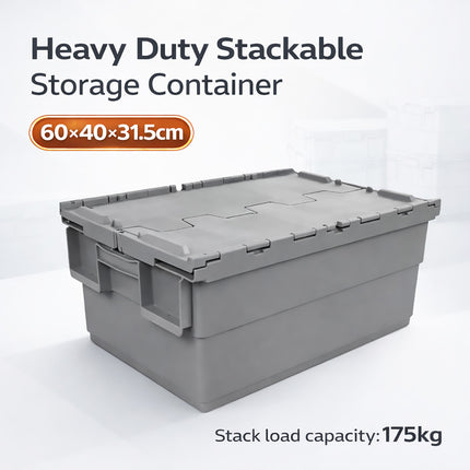 Heavy Duty Stackable Plastic Storage Box Container Warehouse Moving Tote Bin