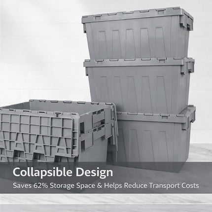 Heavy Duty Stackable Plastic Storage Box Container Warehouse Moving Tote Bin