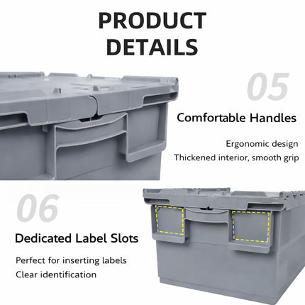 Heavy Duty Stackable Plastic Storage Box Container Warehouse Moving Tote Bin