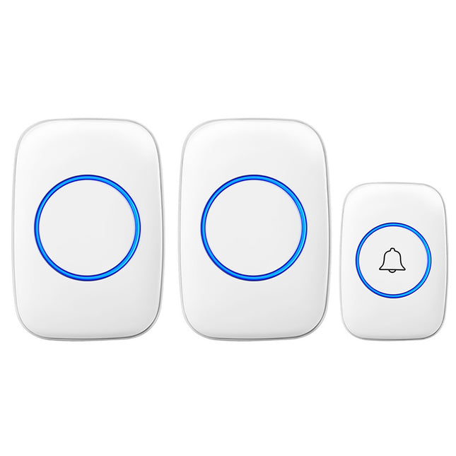 Wireless Doorbell Kit Home Call Button Remote Control White Waterproof Chime