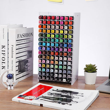 Multi Functional Large Capacity 120 Grid Marker Storage Box for Pens Organizing