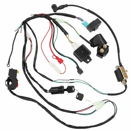 50–110CC 4 Stroke ATV Motorcycle Wiring Harness Kit CDI Ignition System Non GY6