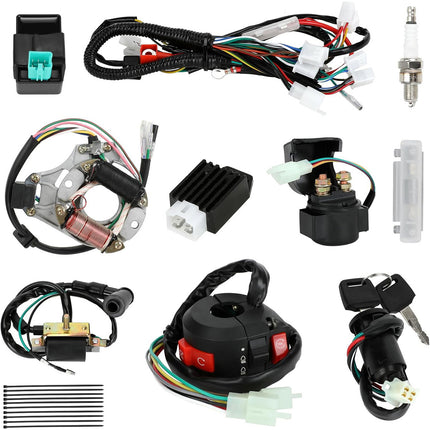 50–110CC 4 Stroke ATV Motorcycle Wiring Harness Kit CDI Ignition System Non GY6